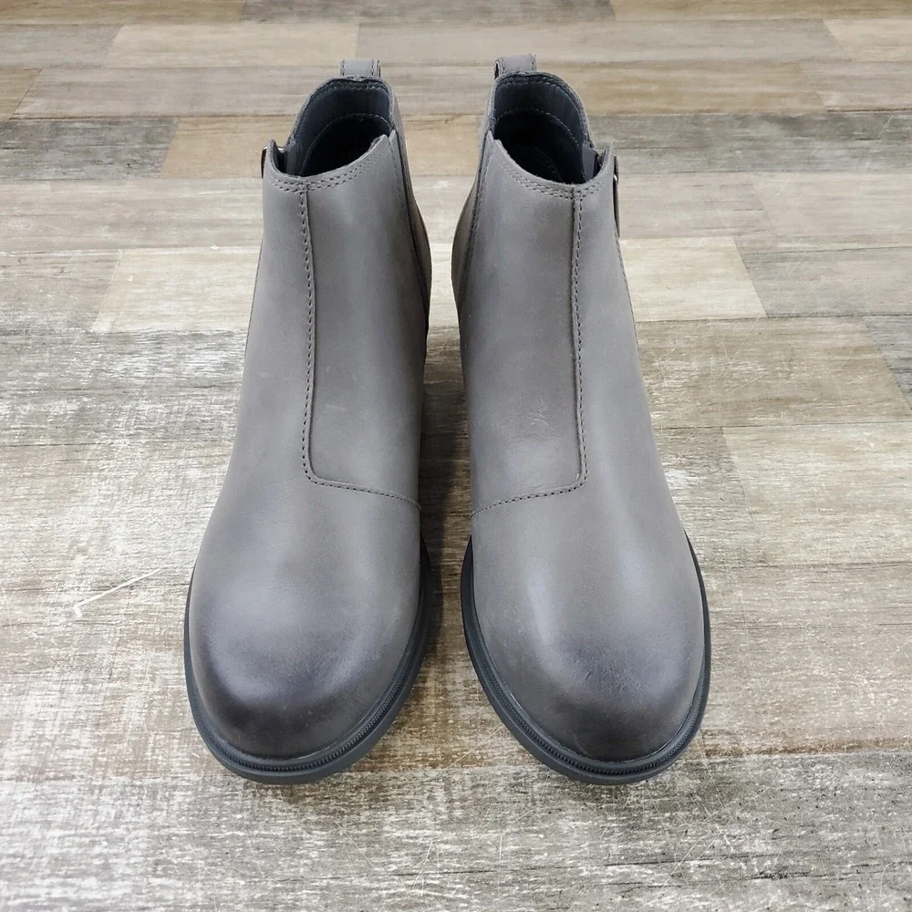 Sorel Evie II Boots Womens Sz 9 Grey Slip On Wedge Pull On Booties NEW